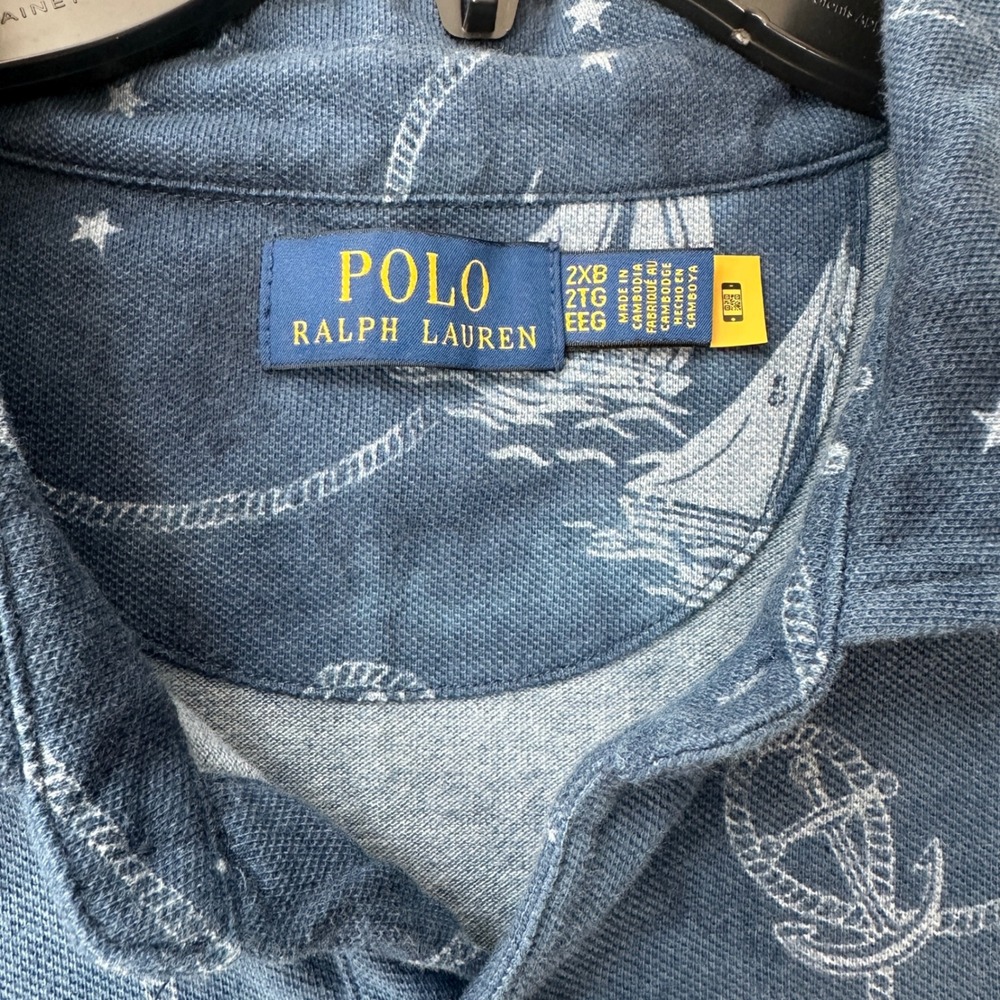 Polo Ralph Lauren Men's Size 2XB Nautical Coastal Sailing Blue 100% Cotton - Picture 4 of 11
